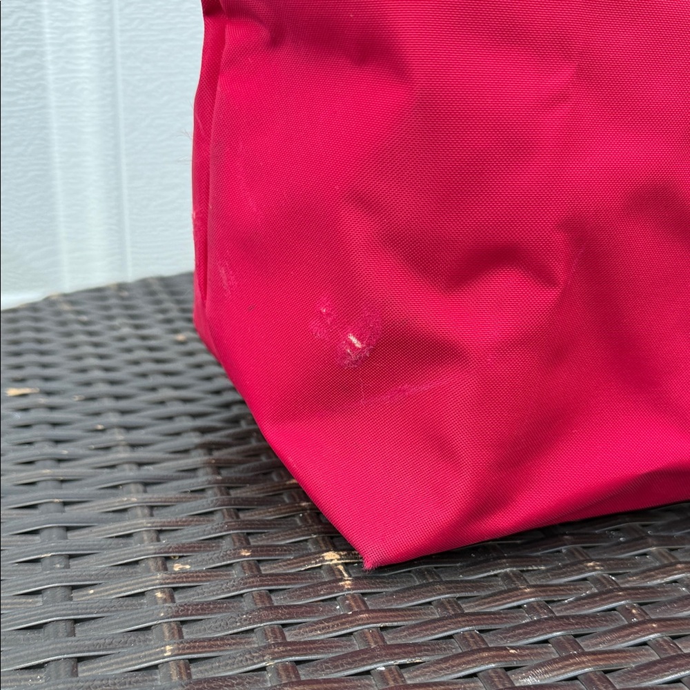 Longchamp Rose Pink Nylon Le Pliage Tote with Brown Leather Trim - Picture 6 of 10